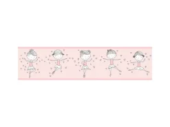 Bricoflor Bordüre Selbstklebend Kinderzimmer Von Mädchen Ballerina Tapete Mädchenzimmer Rosa Tapetenbordüre Ideal für Mädchen und Babys* Bordüren
