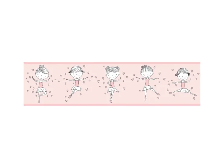Bricoflor Bordüre Selbstklebend Kinderzimmer Von Mädchen Ballerina Tapete Mädchenzimmer Rosa Tapetenbordüre Ideal für Mädchen und Babys* Bordüren
