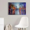 Bricoflor Buntes Leinwand Bild Mit Moderner Kunst Abstraktes Wandbild Im Ölgemälde Stil Kunst Leinwandbild Mit Stadt Motiv Für Wohnzimmer Und Flur* Wanddekoration