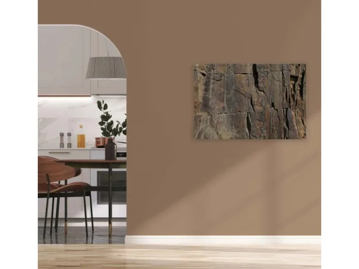 Bricoflor 3D Bild Mit Felsen Grau Braun Leinwandbild In Steinoptik Für Schlafzimmer Und Wohnzimmer Wandbild In Steinoptik* Wanddekoration