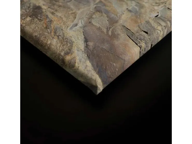 Bricoflor 3D Bild Mit Felsen Grau Braun Leinwandbild In Steinoptik Für Schlafzimmer Und Wohnzimmer Wandbild In Steinoptik* Wanddekoration