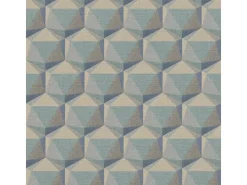 Bricoflor 3D Tapete Geometrisches Muster Vliestapete Blau Türkis Für Schlafzimmer Und Badezimmer Mustertapete In Leinenoptik* Tapetenmuster