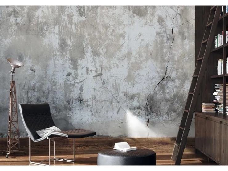 Bricoflor 3D Vliestapete in Betonoptik Grau Weiß Loft Tapete mit Alte Steinmauer im Industrial Style Vlies Fototapete mit Beton Design für Küche* Fototapeten