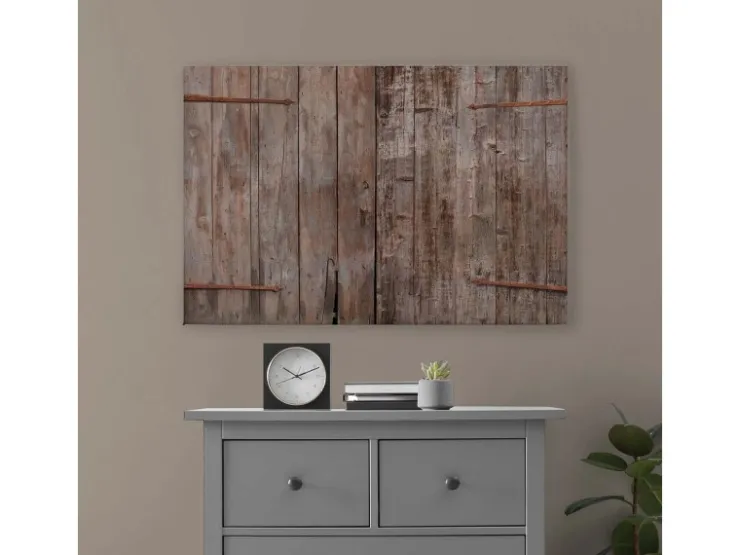Bricoflor Deko Bild Mit Scheune Beiges Wandbild Mit Holz Motiv Im Landhausstil Leinwandbild Rustikal In 120 X 80 Cm Für Küche