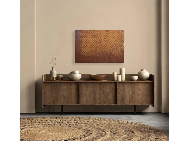 Bricoflor Deko Wandbild In Rostoptik Leinwandbild Im Industrial Style Used Look Leinwand Braun Ideal Für Wohnzimmer 120 X 80 Cm* Wanddekoration
