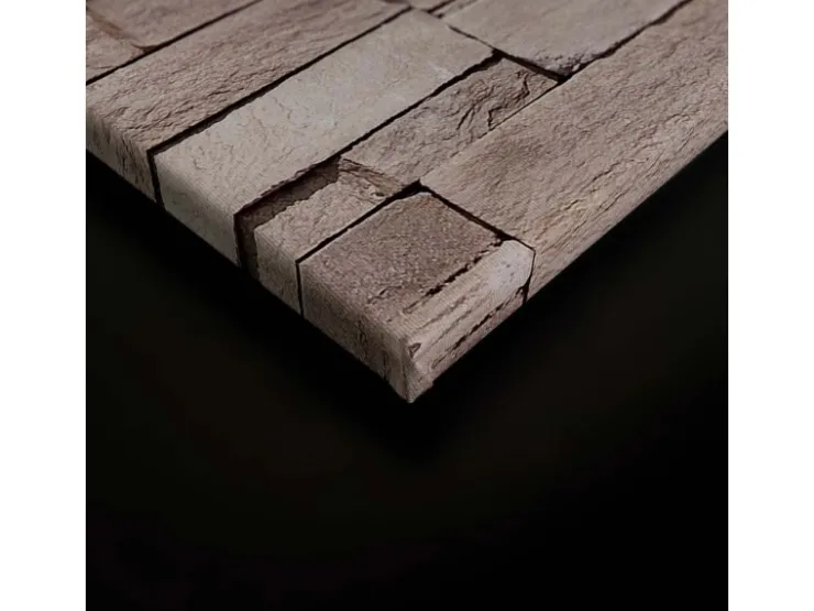 Bricoflor Deko Wandbild In Bruchstein Optik Beige Leinwandbild Mit 3D Effekt Mauer Bild Auf Leinwand Für Küche Und Badezimmer* Wanddekoration