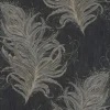 Bricoflor 20er Jahre Tapete Schwarz Feder Vliestapete Elegant Ideal für Schlafzimmer und Esszimmer Vlies Mustertapete mit Federn Im Burlesque Stil* Tapetenmuster