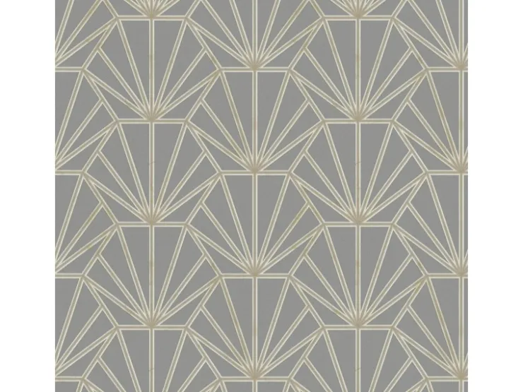 Bricoflor 20er Jahre Tapete in Grau und Gold Art Deco Tapete für Wohnzimmer und Schlafzimmer Elegante Vliestapete mit Geometrischem Muster