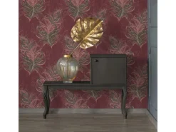 Bricoflor Feder Tapete in Dunkelrot Braun Elegante Burlesque Vliestapete mit Federn für Schlafzimmer Vlies Mustertapete mit Vinyl in Weinrot* Tapetenmuster