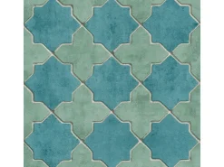 Bricoflor Fliesen Tapete Blau Türkis Orientalische Vlies Fliesentapete in Mosaik Optik Marokkanisch Arabische Vliestapete in Fliesenoptik für Küche* Mosaik