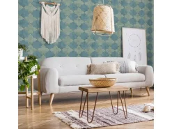 Bricoflor Fliesen Tapete Blau Türkis Orientalische Vlies Fliesentapete in Mosaik Optik Marokkanisch Arabische Vliestapete in Fliesenoptik für Küche* Mosaik