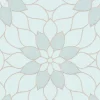 Bricoflor Florale Tapete in Pastellfarben Mosaik Vliestapete Floral mit Glitzer Effekt Vlies Mustertapete mit Blumen in Hellblau Mint