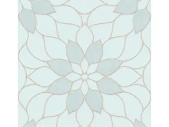 Bricoflor Florale Tapete in Pastellfarben Mosaik Vliestapete Floral mit Glitzer Effekt Vlies Mustertapete mit Blumen in Hellblau Mint