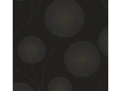Bricoflor Glitzer Tapete in Schwarz Gold Kreis Vliestapete Floral Ideal für Wohn und Schlafzimmer Schwarze Vlies Mustertapete mit Blumen Abstrakt