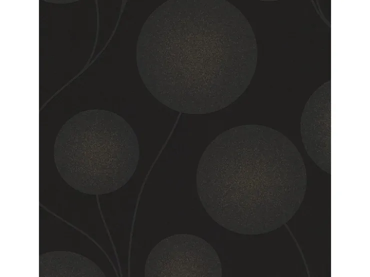 Bricoflor Glitzer Tapete in Schwarz Gold Kreis Vliestapete Floral Ideal für Wohn und Schlafzimmer Schwarze Vlies Mustertapete mit Blumen Abstrakt