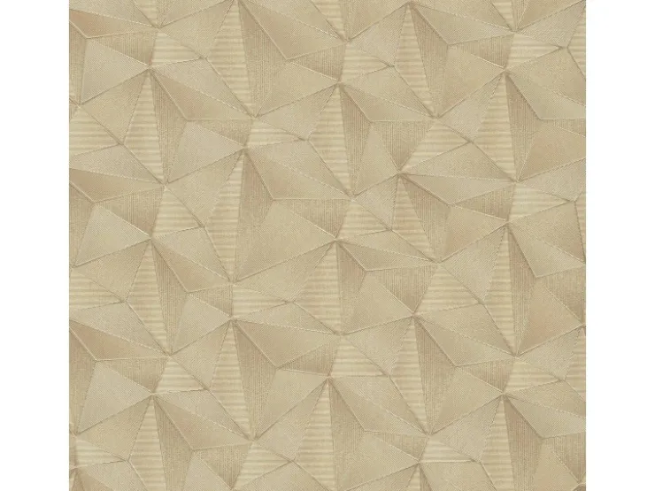 Bricoflor Goldene Tapete Geometrisch Moderne Vliestapete mit Dreieck Design in Gold Mustertapete mit Metallic Effekt für Schlafzimmer und Esszimmer