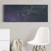 Bricoflor Grafik Wandbild In Blau Und Weiß Metallic Effekt Leinwand Bild Mit Blätter Design Grafisches Wandbild Mit Modernem Muster Für Schlafzimmer* Wanddekoration