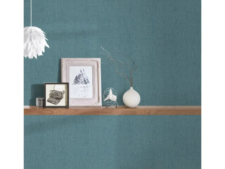 Bricoflor Karierte Tapete in Türkis Blau Vinyl Tapete in Textiloptik für Badezimmer und Schlafzimmer Karo Vliestapete mit Vinyl* Tapezierzubehör