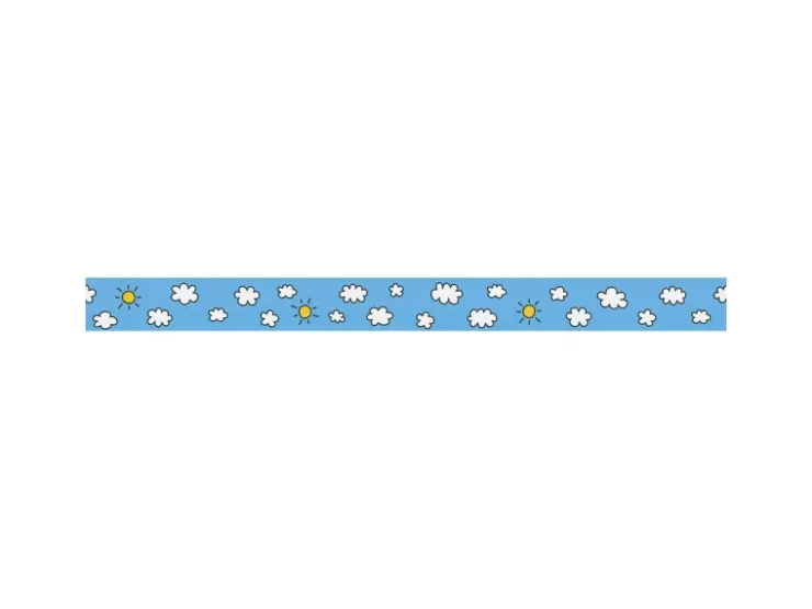Bricoflor Kinderzimmer Bordüre mit Wolken und Sonne Hellblaue Bordüre für Babyzimmer Von Jungen und Mädchen Kinder Tapeten Bordüre 5 Cm Breit* Tapezierzubehör
