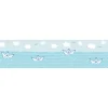 Bricoflor Kinderzimmer Bordüre Maritim in Blau Wolken Tapete mit Boot und Meer Ideal für Babyzimmer Selbstklebende Bordüre aus Vlies* Bordüren