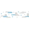 Bricoflor Kinderzimmer Bordüre Selbstklebend Baby Tapete mit Wolken Grau Hellblau Kinder Bordüre Ideal für Babyzimmer Von Jungen