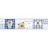 Bricoflor Kinderzimmer Tapeten Bordüre mit Teddy Bär Babyzimmer Bordüre in Blau und Beige Selbstklebende Tapetenborte Kariert* Bordüren