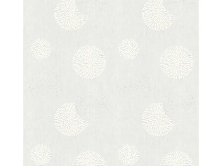 Bricoflor Kreis Tapete Floral überstreichbare Vliestapete mit Blüten Modern für Esszimmer und Wohnzimmer Vlies Mustertapete mit Blumenmuster in Weiß* Tapetenmuster|Überstreichbare Tapeten