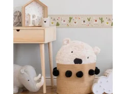 Bricoflor Lama Tapete für Kinder in Rosa Selbstklebende Bordüre Ideal für Kinderzimmer Kaktus Tapete aus Vlies für Jungen und Mädchen