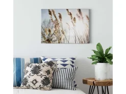 Bricoflor Landhaus Leinwand Bild Mit Feld Motiv Maritimes Bild Mit Sonnenstrahlen In Crème Natur Wandbild Ideal Für Badezimmer Und Schlafzimmer* Wanddekoration