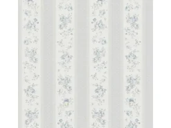 Bricoflor Landhaus Tapete mit Blumen Ideal für Küche und Flur Romantische Vliestapete mit Rosen in Grau Blau im Shabby Chic