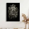 Bricoflor Leinwand Mit Löwe Schwarz Weißes Leinwandbild Mit Löwe Ideal Für Schlafzimmer Und Wohnzimmer Tier Wandbild Im Hochformat* Wanddekoration