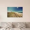 Bricoflor Leinwand Mit Strand Und Leuchtturm Keilrahmen Bild Mit Dünen Und Meer Ideal Für Badezimmer Und Schlafzimmer Maritimes Wandbild In Blau* Wanddekoration