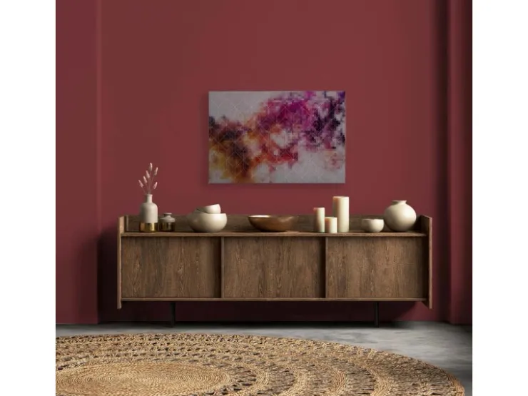 Bricoflor Leinwand Moderne Kunst Pink Orange Pixel Bild Mit Farbverlauf Geometrisch Für Schlafzimmer Wandbild In 120 X 80 Cm* Wanddekoration