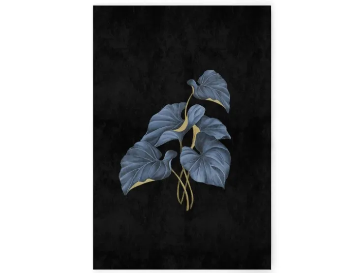Bricoflor Leinwand Schwarz Bild Mit Blättern Im Botanical Stil Modernes Wandbild Mit Palmenblättern 80 X 120 Cm Ideal Für Küche