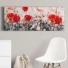 Bricoflor Leinwandbild Mit Mohnblumen Rotes Wandbild Mit Blumenwiese Ideal Für Wohnzimmer Und Schlafzimmer Sommer Leinwand Bild Mit Blumen