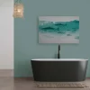 Bricoflor Leinwandbild Mit Fischen Küchen Und Badezimmer Bild Mit Meer Motiv Fischschwarm Auf Wandbild In 120 X 80 Cm