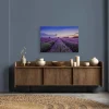 Bricoflor Leinwandbild Mit Lavendel Blau Lila Für Schlafzimmer Und Badezimmer Wandbild Lavendelfeld In Sonnenuntergang Romantisch* Wanddekoration