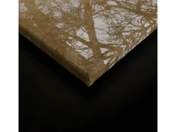 Bricoflor Leinwandbild Mit Baumkrone Vogelschwarm Wanddeko Bild In Gold Weiß Schwarz Romantisches Wandbild In 80 X 120 Cm* Wanddekoration