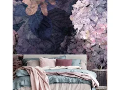 Bricoflor Lila Tapete mit Hortensien und Rosen Vlies Fototapete mit Hortensie und Pfingstrosen Florale Vliestapete in Violett Ideal für Schlafzimmer* Tapetenmuster
