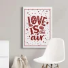 Bricoflor Love Is In The Air Bild Schlafzimmer Und Wohnzimmer Bild Mit Spruch Weihnachtsbild Auf Leinwand Mit Herzen Und Punkten