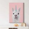 Bricoflor Lustiges Einhorn Bild In Rosa Leinwand Bild Mit Alpaka Ideal Für Babyzimmer Und Kinderzimmer Mädchen Wandbild Mit Lama Motiv* Wanddekoration