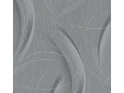 Bricoflor Metallic Tapete mit Goldenen Linien Vlies Mustertapete in Grau Silber für Wohnzimmer und Esszimmer Moderne Vliestapete in Dunkelgrau
