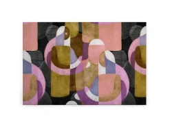 Bricoflor Mid Century Bild Rosa Gold Lila Leinwandbild Abstrakte Kunst Mit Menschen Retro Leinwand 120 X 80 Cm Für Wohnzimmer* Wanddekoration