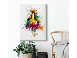 Bricoflor Mittelfinger Bild Bunt Ausgefallenes Leinwandbild Mit Stinkefinger Für Wohnzimmer Und Jugendzimmer Modernes Kunst Bild Auf Leinwand* Wanddekoration