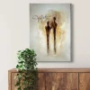 Bricoflor Moderne Kunst Bild Mit Personen Abstrakte Kunst Leinwand Bild In Braun Und Gold Wohnzimmer Und Flur Leinwandbild Im Hochformat* Wanddekoration