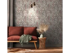 Bricoflor Moderne Tapete mit Blätter Muster Romantische Vliestapete Weiß Rosa Gold Florale Mustertapete mit Metallic Effekt* Tapetenmuster