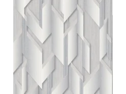 Bricoflor Moderne Tapete für Schlafzimmer in Grau Silber Geometrische Vliestapete mit 3D Metallic Effekt Vlies Mustertapete in Hellgrau* Tapetenmuster