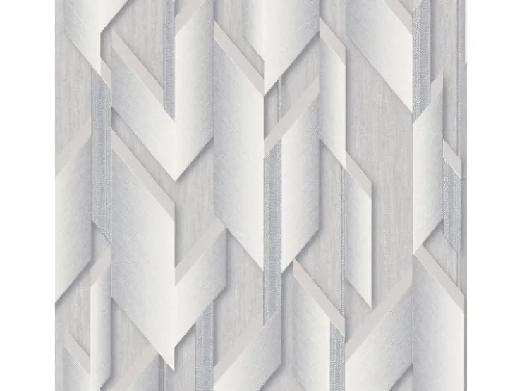 Bricoflor Moderne Tapete für Schlafzimmer in Grau Silber Geometrische Vliestapete mit 3D Metallic Effekt Vlies Mustertapete in Hellgrau* Tapetenmuster