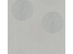 Bricoflor Moderne Tapete mit Silber Glitzer Effekt Graue Vliestapete mit Kreis Design Floral Vlies Mustertapete mit Vinyl Ideal für Wohnzimmer* Tapetenmuster
