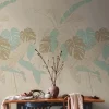 Bricoflor Monstera Tapete In Beige Mint Gold Moderne Fototapete Mit Palmenblättern Vlies Mustertapete Ideal Für Wohnzimmer